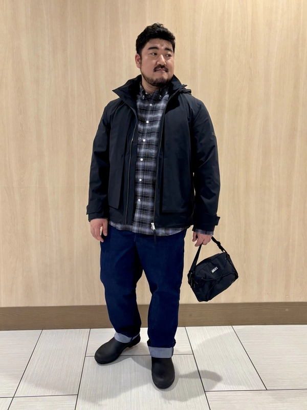 AIGLE 中綿ナイロンジャケット リバーシブル チェック テック系 レディース ゴアテックス 2レイヤーフーデッドハイキング