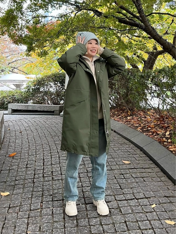 【美品】AIGLE GORE-TEX レディース　ジャケット　カーキ　38 レディース 撥水 UVカット ラウンドネックジャケット RP OBFBJ42